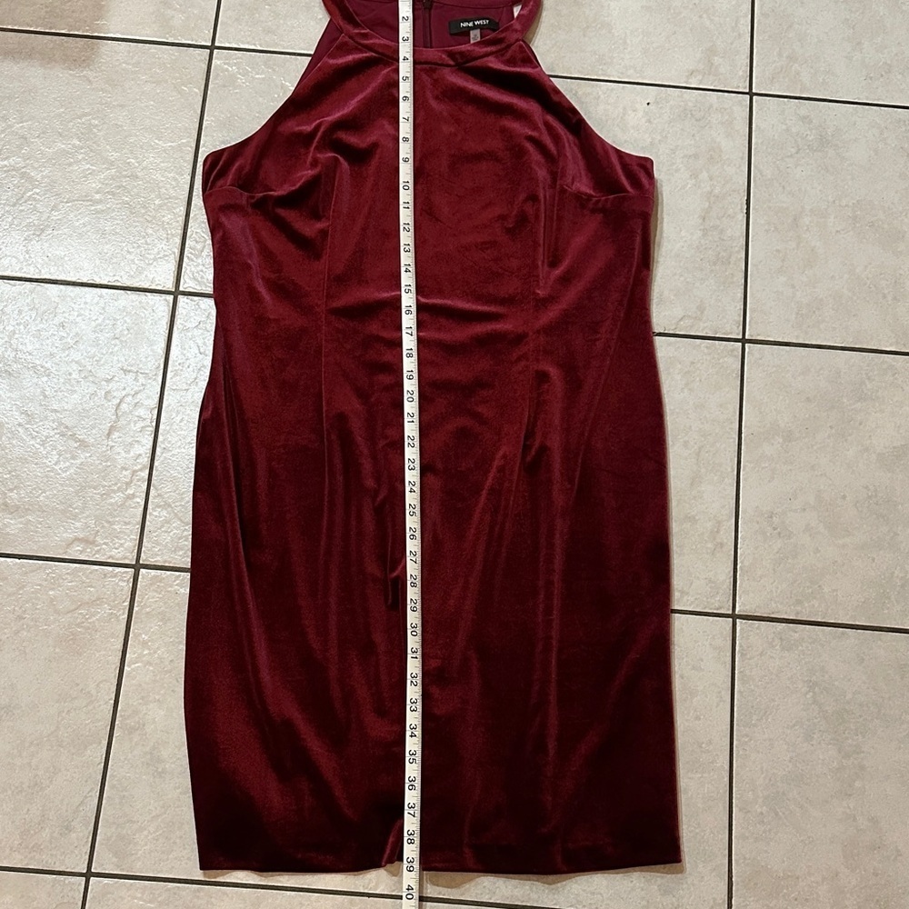 NINE WEST Velvet Wine Dress Sz 16 Formal Feminine Elegant Date Night Wedding EUC - Picture 8 of 8